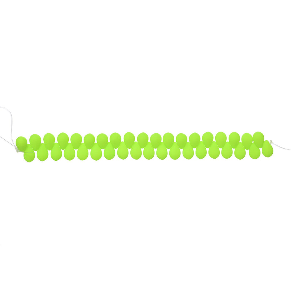 PRECIOSA Czech Glass Drop Bead Strand 6x9mm, Velvet Neon Lime