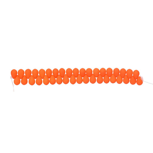 PRECIOSA Czech Glass Drop Bead Strand 6x9mm, Velvet Neon Orange