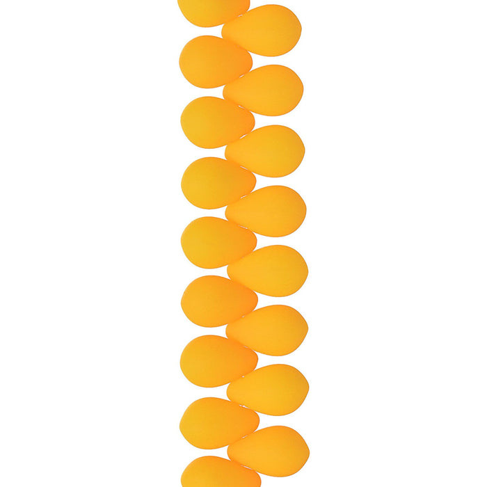 PRECIOSA Czech Glass Drop Bead Strand 6x9mm, Velvet Sunflower