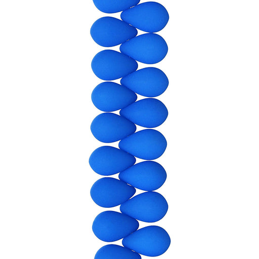 PRECIOSA Czech Glass Drop Bead Strand 6x9mm, Velvet Turquoise