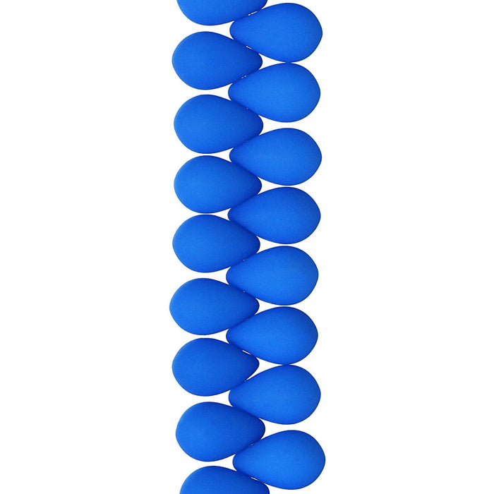 PRECIOSA Czech Glass Drop Bead Strand 6x9mm, Velvet Turquoise