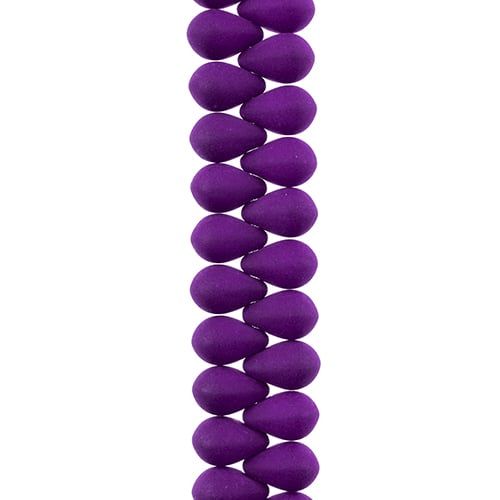 PRECIOSA Czech Glass Drop Bead Strand 6x9mm, Velvet Violet