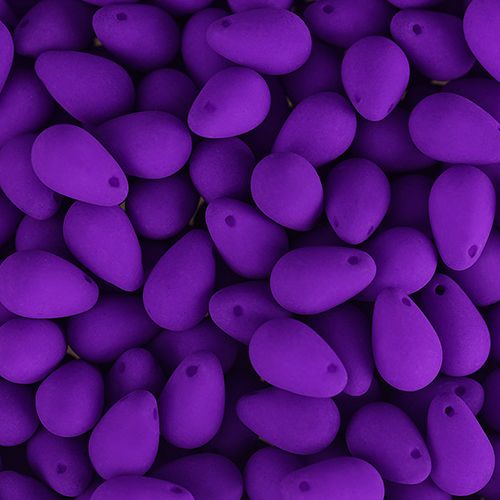 PRECIOSA Czech Glass Drop Bead Strand 6x9mm, Velvet Violet