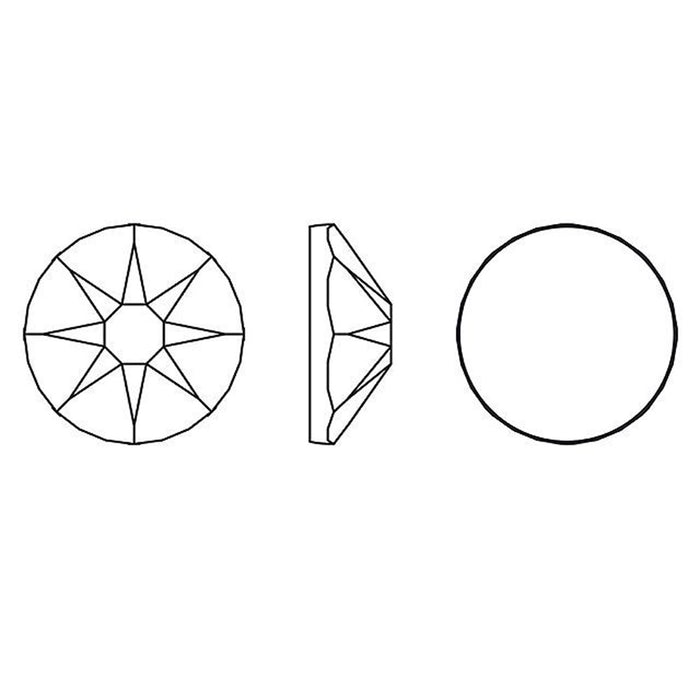 PRESTIGE Crystal, #2088 Round Flatback Rhinestone SS12, Blue Zircon Shimmer (1 Piece)