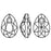PRESTIGE Crystal, #6433 Pear Cut Pendant 9mm, Light Rose (1 Piece)