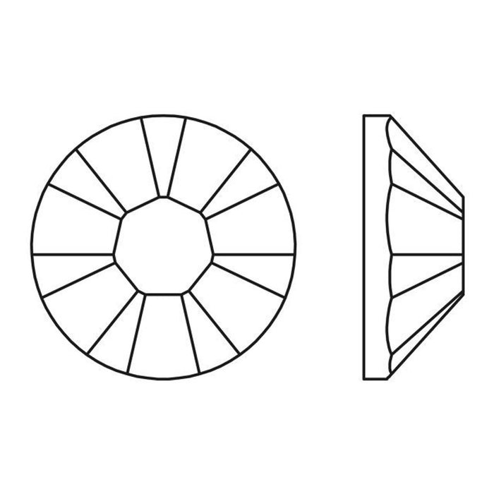 PRESTIGE Crystal, #H2038 Hotfix Round Flatback Rhinestone SS10, Peach DeLite LacquerPRO (1 Piece)