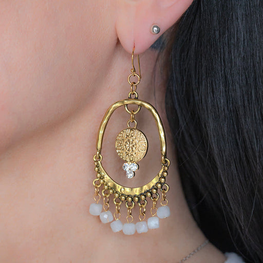 Jewelry Kit, Chandelier Swing Gemstone Earring Set, Moonstone and Gold - Limited Edition