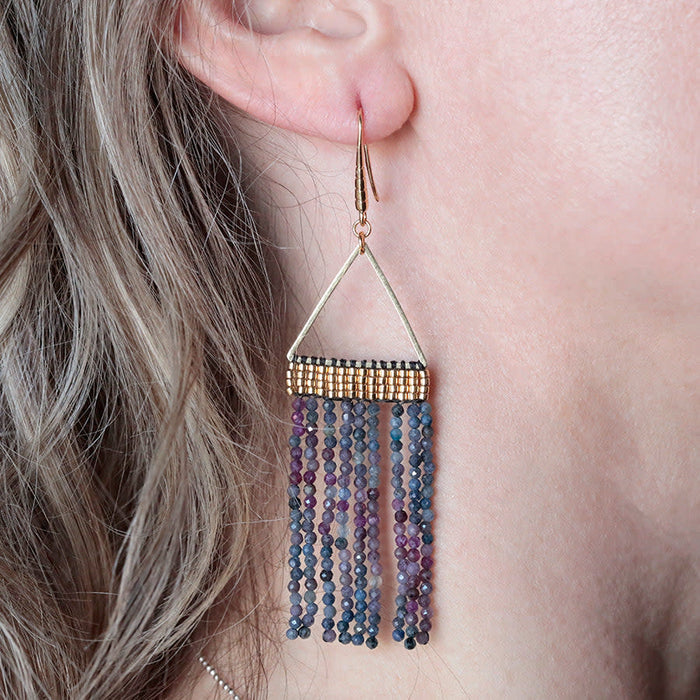 Jewelry Kit, Cleopatra Fringe Gemstone Earring Set, Ruby and Sapphire - Limited Edition