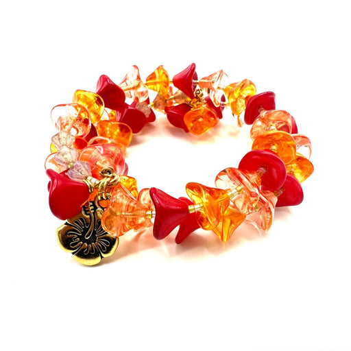 Bright and Beautiful Floral Memory Wire Bracelet