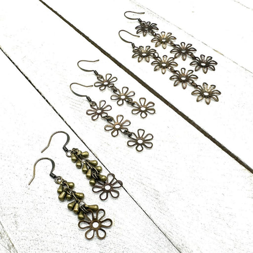 Fastenable and Bead Cap Earring Trio - Retired