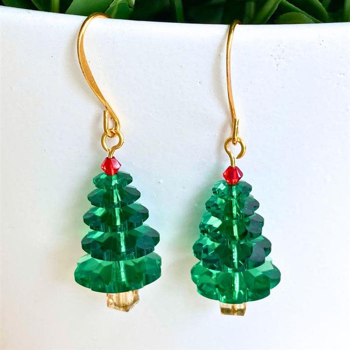 Classic Crystal Christmas Tree Earrings