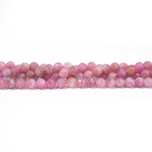 Dakota Stones Gemstone Beads, Pink Tourmaline Grade A, Faceted Round 4mm (16 Inch Strand)