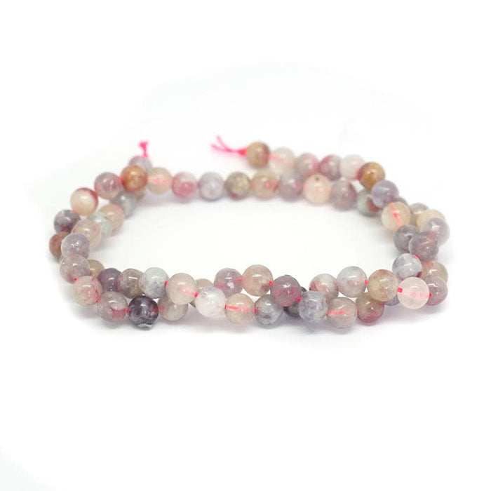 Dakota Stones Pink Tourmaline with Pink Lepidolite 6mm Round Bead Strand