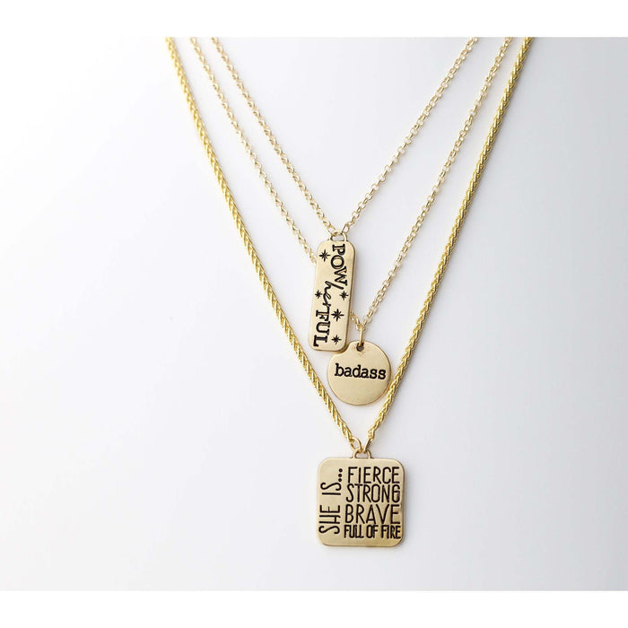 PowHERful 3 Piece Charm Set in Gold - "She isâ€¦..." "PowHERful" "Badass" - GB Exclusive