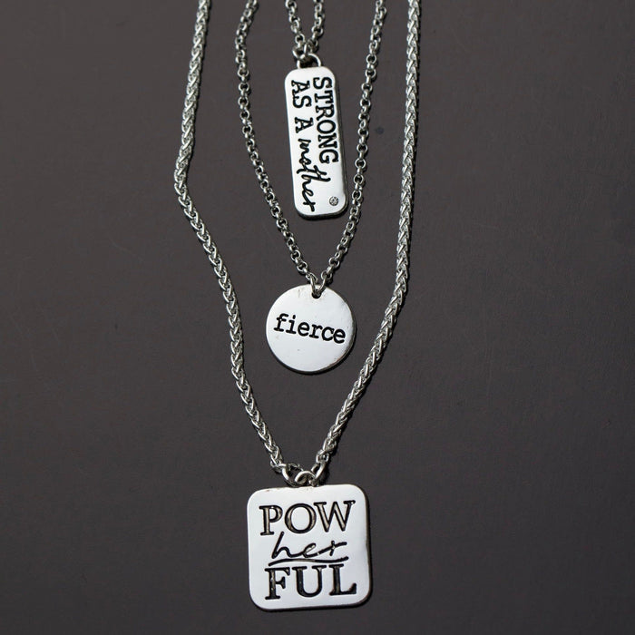 PowHERful 3 Piece Charm Set in Silver - "Strong As A Mother" "PowHERful" "Fierce" - GB Exclusive (3 Pieces)