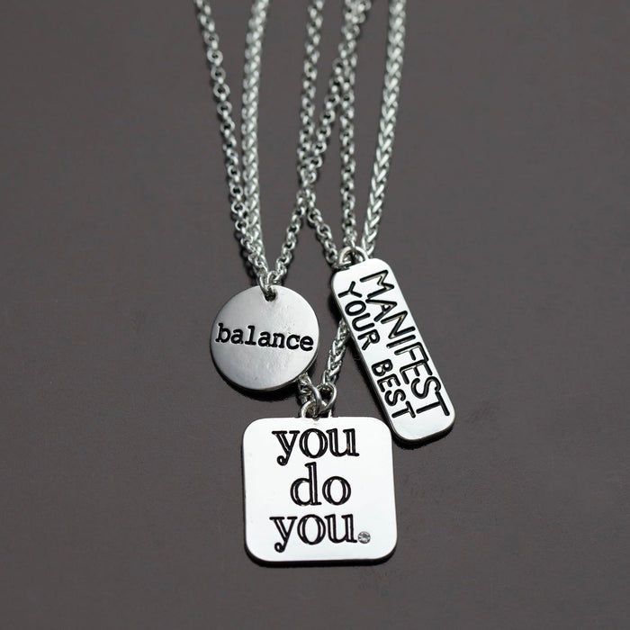 PowHERful 3 Piece Charm Set in Silver - "Manifest Your Best" "You Do You" "Balance" - GB Exclusive