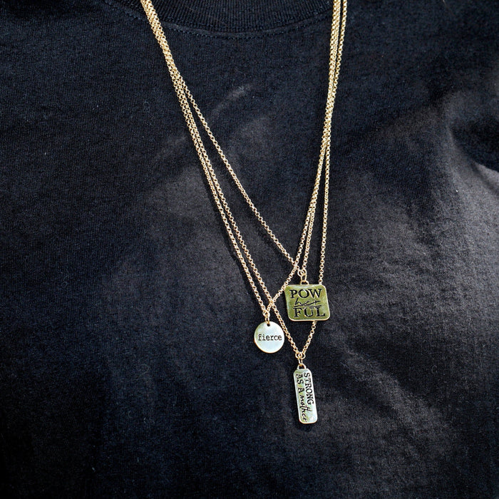 PowHERful 3 Piece Charm Set in Gold - "Strong As A Mother" "PowHERful" "Fierce" - GB Exclusive (3 Pieces)