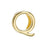 Regaliz Alphabet Slider Bead, for 10mm Flat Leather Cord Letter 'Q', Gold Plated (1 Piece)