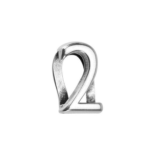 Regaliz Number Slider Bead, for 10mm Flat Leather Cord Number '2', Silver Plated (1 Piece)