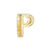 Regaliz Alphabet Slider Bead, for Oval Leather Cord 'P', Gold Plated (1 Piece)