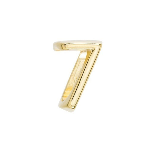 Regaliz Number Slider Bead, for Oval Leather Cord '7', Gold Plated (1 Piece)