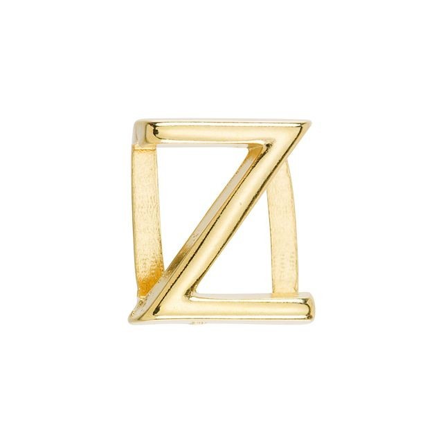 Regaliz Alphabet Slider Bead, for Oval Leather Cord 'Z', Gold Plated (1 Piece)