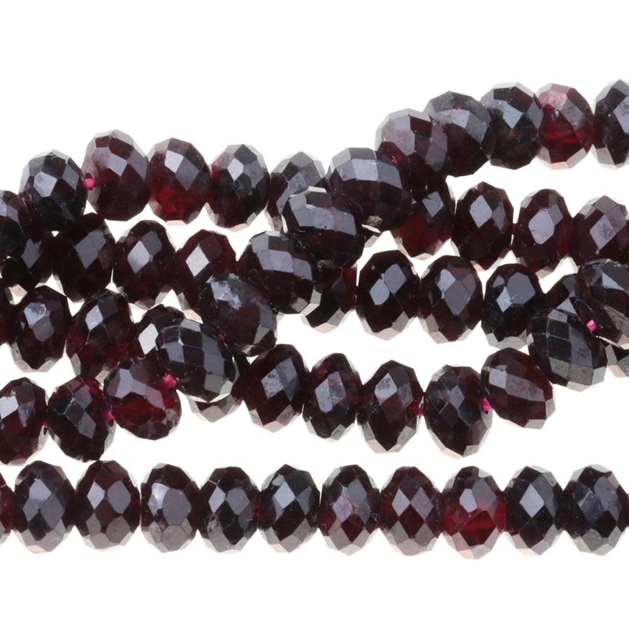 Dakota Stones Red Garnet 6mm Faceted Roundel Bead Strand