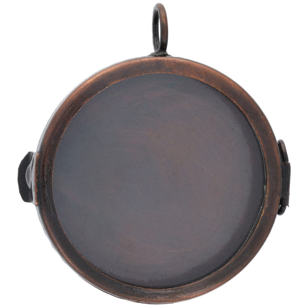 Shadow Box Pendant, Circle with Loop 41mm, Antiqued Copper Plated (1 Piece)