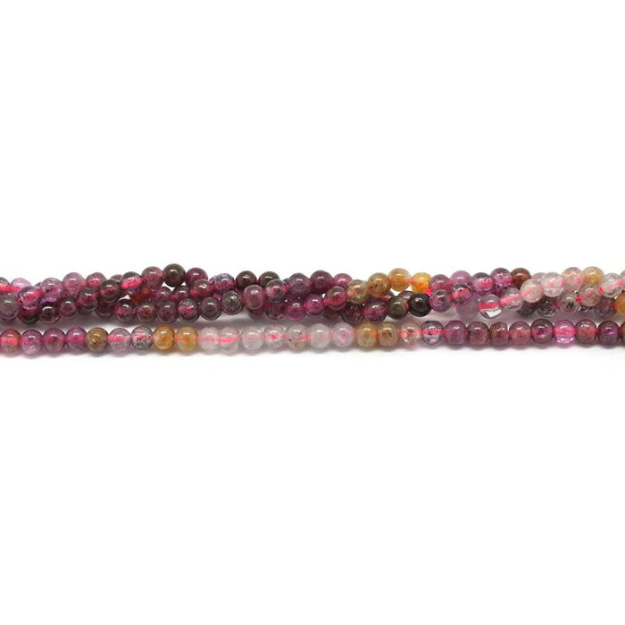 Dakota Stones Ruby Banded 2mm Round Bead Strand