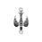 Antiqued Silver Bird Connector Link
