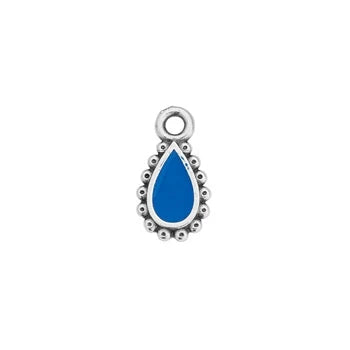 TierraCast Antiqued Silver Drop Pendant with Sky Blue Accent