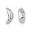 Antiqued Silver Organic Crescent Large-Hole Bead with 2.5mm Hole