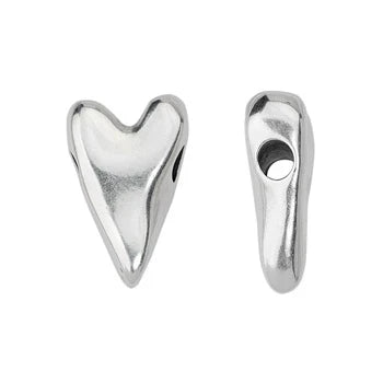 Antiqued Silver Organic Heart Bead