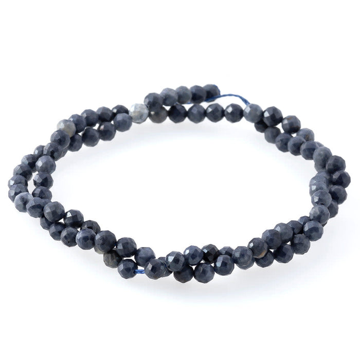 Sapphire Plated 4mm Round Faceted - 15-16 Inch