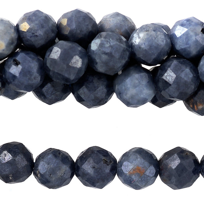 Sapphire Plated 4mm Round Faceted - 15-16 Inch
