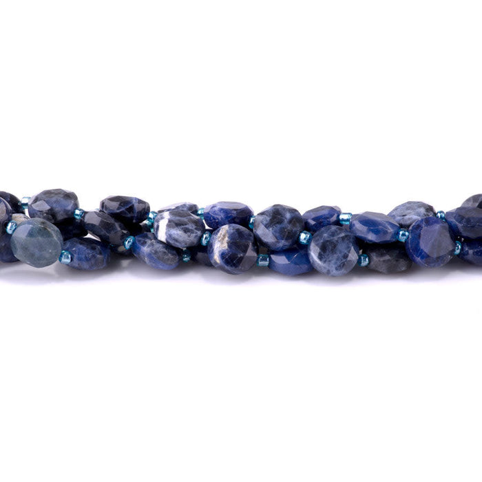 Sodalite 12mm Star Cut Coin - 15-16 Inch