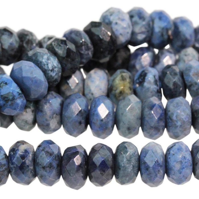 Dakota Stones 8mm Sunset Dumortierite Large-Hole Faceted Roundel Bead Strand