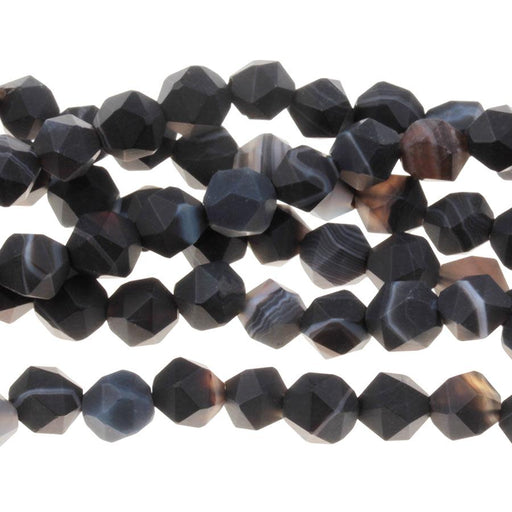 Dakota Stones 6mm Matte Sardonyx Star Cut Round Bead Strand