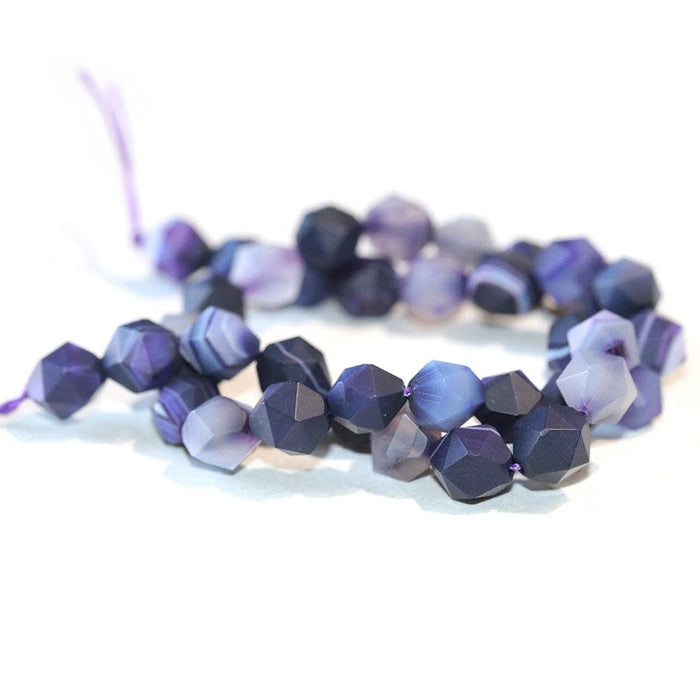 Dakota Stones 8mm Matte Purple Sardonyx Star Cut Round Bead Strand