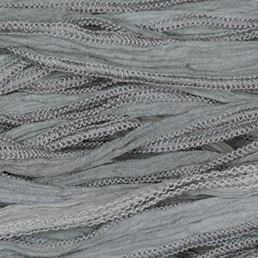 Hand-Dyed Silk Ribbon, 20mm Wide, Silver Grey (32-36 Inch Strand)