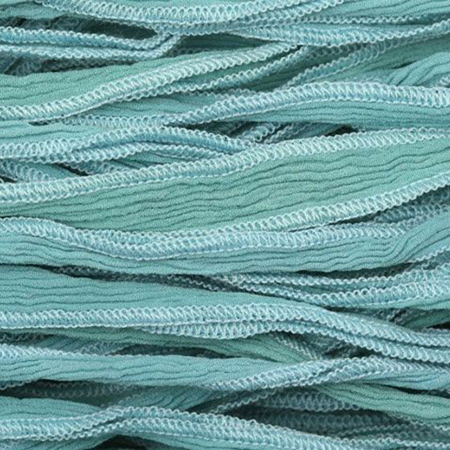 Hand-Dyed Silk Ribbon, 20mm Wide, Mediterranean Blue Blend (32-36 Inch Strand)