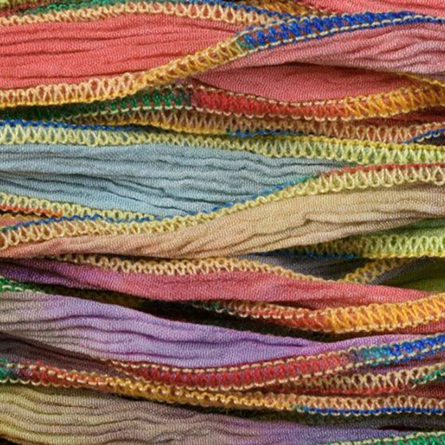 Hand-Dyed Silk Ribbon, 20mm Wide, Navajo Blue Blend (32-36 Inch Strand)