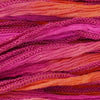 Hand-Dyed Silk Ribbon, 20mm Wide, Neon Pink/Orange Blend (32-36 Inch Strand)