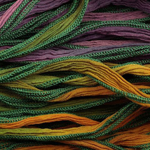 Hand-Dyed Silk Ribbon, 20mm Wide, Regal Robes Blend (32-36 Inch Strand)