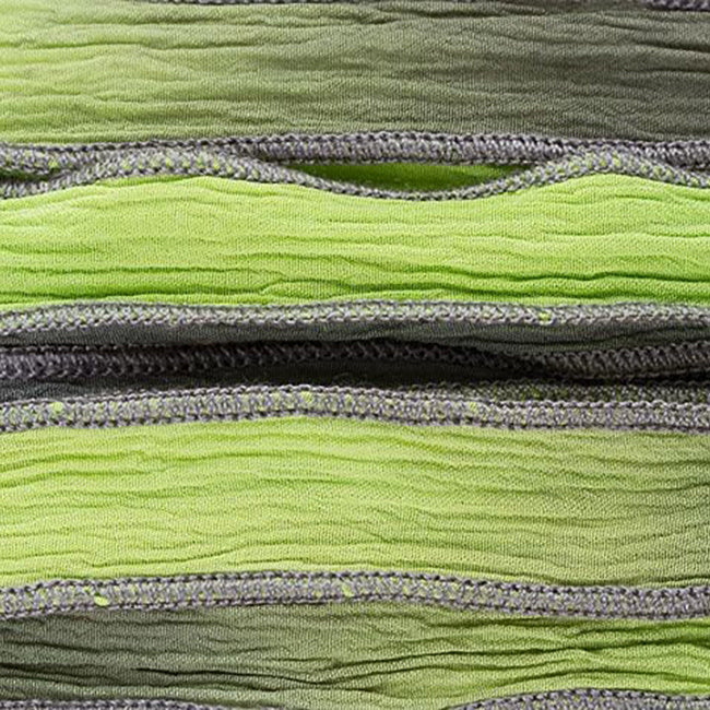 Hand-Dyed Silk Ribbon, 20mm Wide, Lime Green/Grey Blend (32-36 Inch Strand)