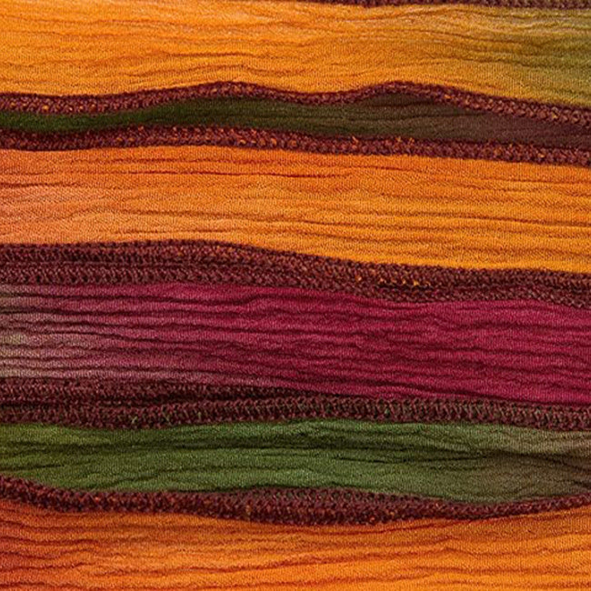 Hand-Dyed Silk Ribbon, 20mm Wide, Harvest Festival Orange Blend (32-36 Inch Strand)