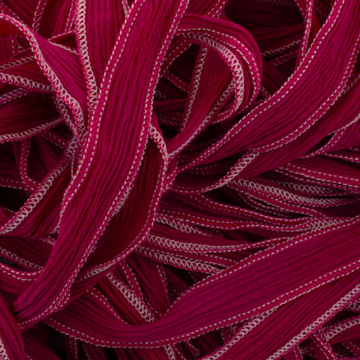 Hand-Dyed Silk Ribbon, 20mm Wide, Pink/Red Blend (32-36 Inch Strand)