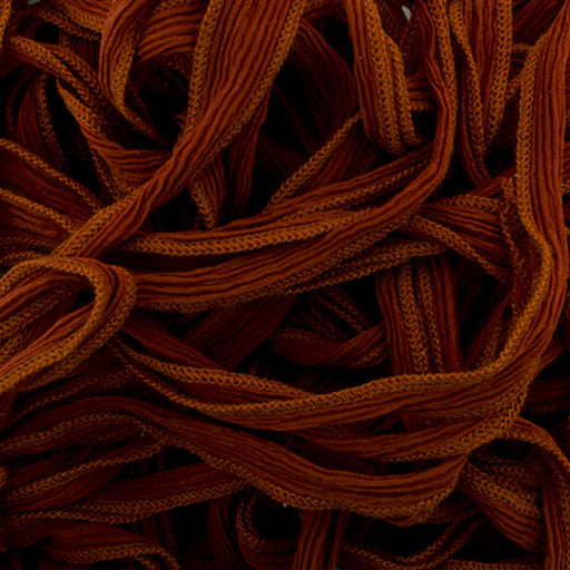 Hand-Dyed Silk Ribbon, 20mm Wide, Burnt Orange (32-36 Inch Strand)