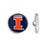 Snap 2 It Charm, Disc  "University of Illinois" 19mm, Silver Plated (1 Piece)