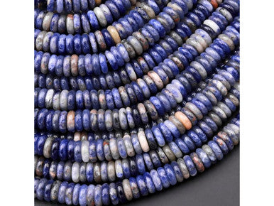 Natural Sodalite 4mm Rondelle Bead Strand